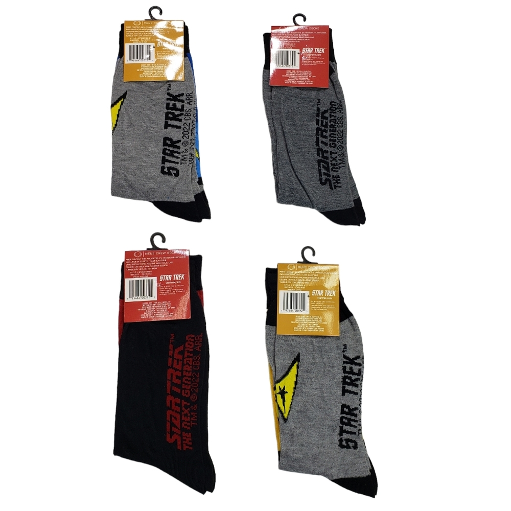 New, 4 pairs of Star Trek Crew Socks. Fits foot sizes 10-13.F005DT, November 2 - Picture 2 of 6